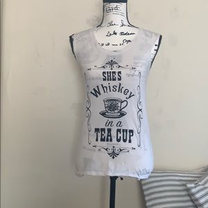 "NWOT SHE'S whiskey in a tea cup" muscle tank